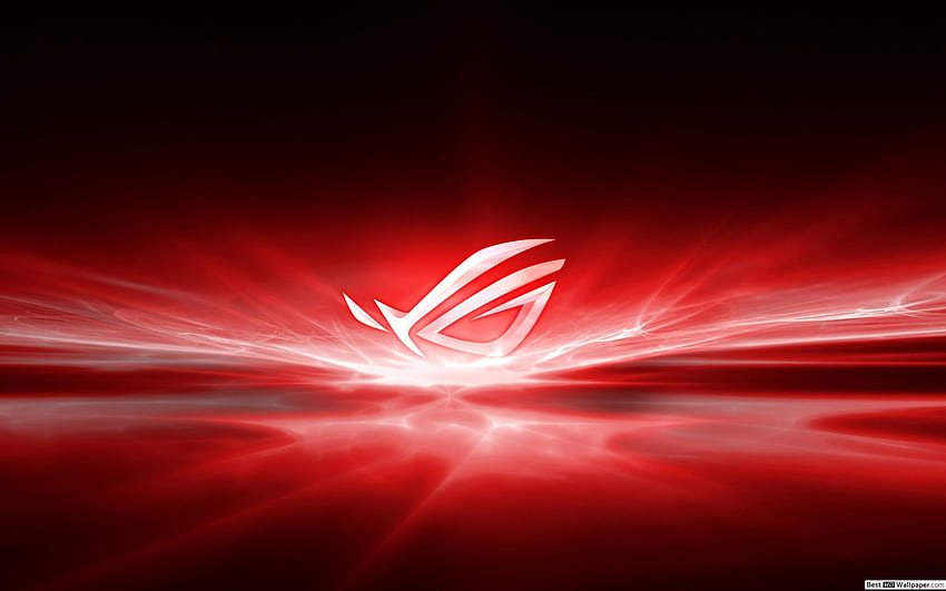 Asus ROG (Republic of Gamers) - Red Neon Logo HD wallpaper