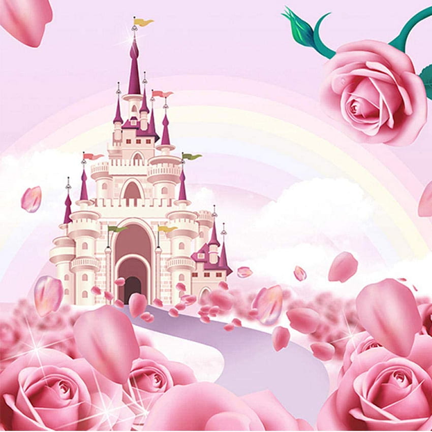 3D Stereo Cartoon Princess Castle Mural Girl's Room Home Decor Non Woven Eco Friendly 140Cmx110Cm : Baby, Pink Princess Castle HD phone wallpaper