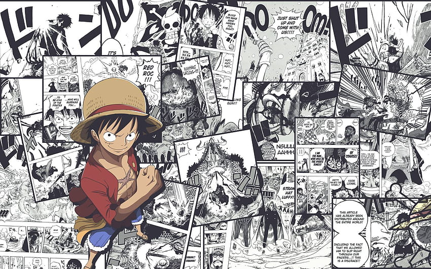 Monkey Luffy One Piece Resolution , Anime , e Background, One Piece Collage papel de parede HD