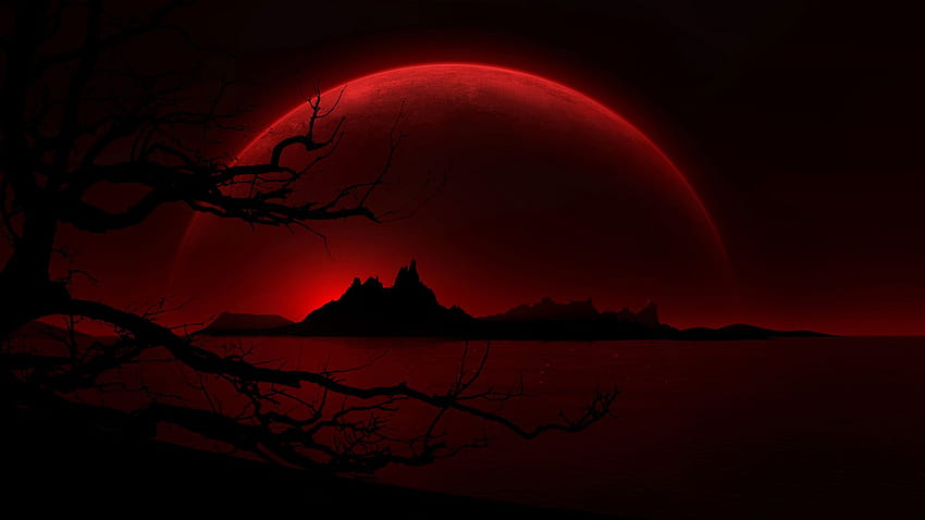 Blood Moon, Red Moon Aesthetic HD wallpaper