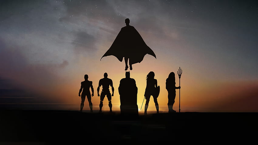DC Heroes, Justice League, silhouette, locandina del film, 2021 Sfondo HD