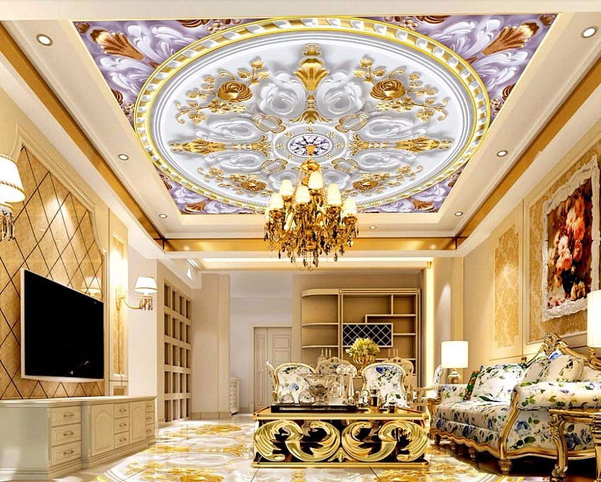 TIANXINBZ 3d ceiling mural wallpaper royal ceiling mural for living room  style 3d photo home decor100cmW x70cmH Buy Online at Best Price in  UAE  Amazonae