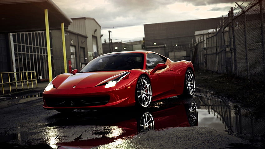 Ferrari, Mobil, Refleksi Wallpaper HD