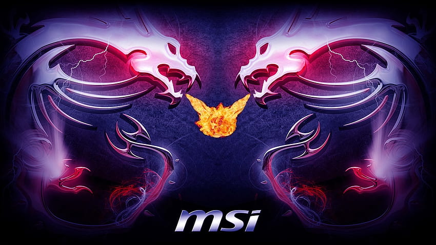 Purple Fire Dragon Msi dragon logo souffle de feu Fond d'écran HD