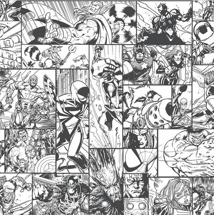Quadrinhos da Marvel. Quadrinhos , Quadrinhos da Marvel , Marvel, Quadrinhos em preto e branco Papel de parede de celular HD