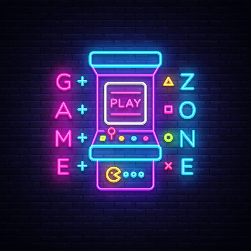 Game Zone Pokój LED Neon. Neony, neon iphone, neon Tapeta na telefon HD