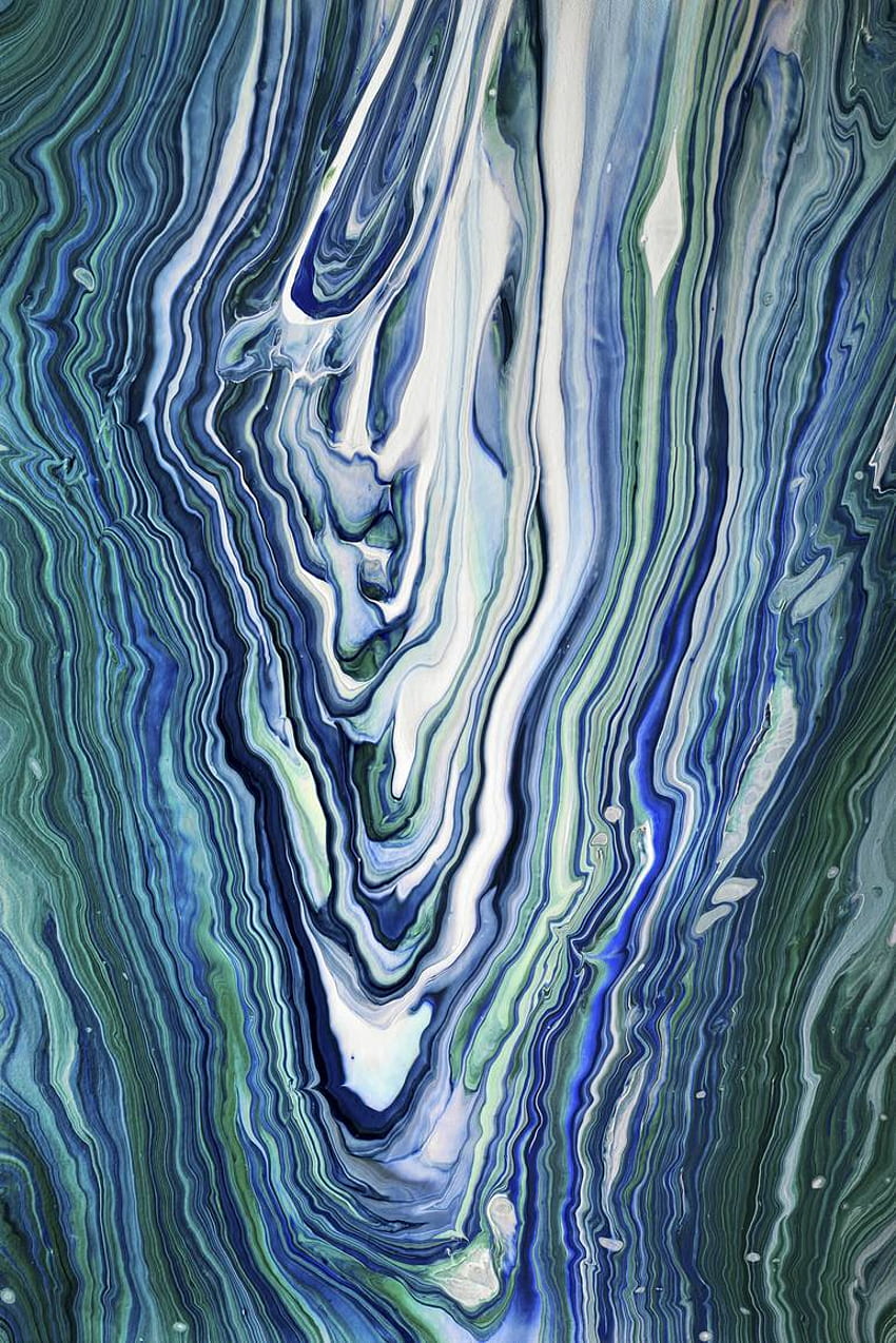 Blue and Green Agate Painting HD phone wallpaper
