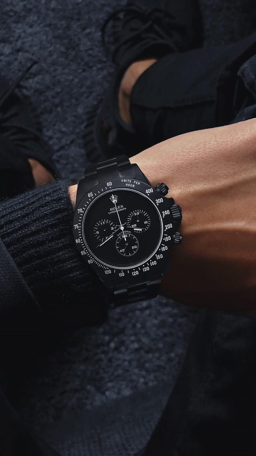 Czarny estetyczny, czarny zegarek na rękę Tapeta na telefon HD