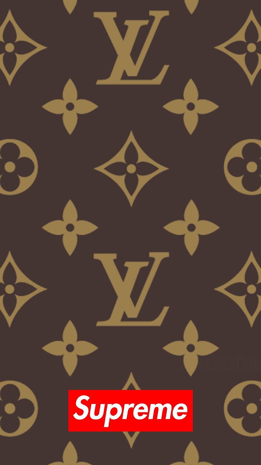 Download 4k Supreme Black Louis Vuitton Wallpaper