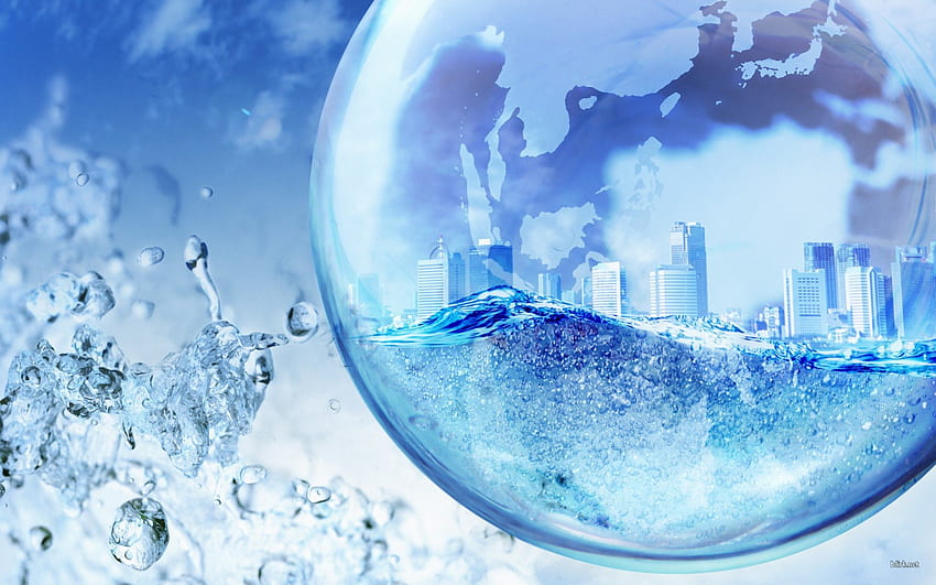 eco cities, water world HD wallpaper