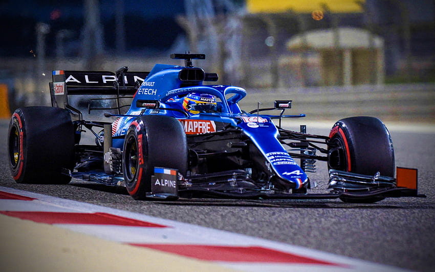 Fernando Alonso, circuit, Alpine A521 sur piste, Formule 1, 2021 voitures F1, voitures de sport, Alpine F1 Team, Alpine A521, F1, Alpine 2021, voitures F1, nouvel A521 pour avec résolution Fond d'écran HD