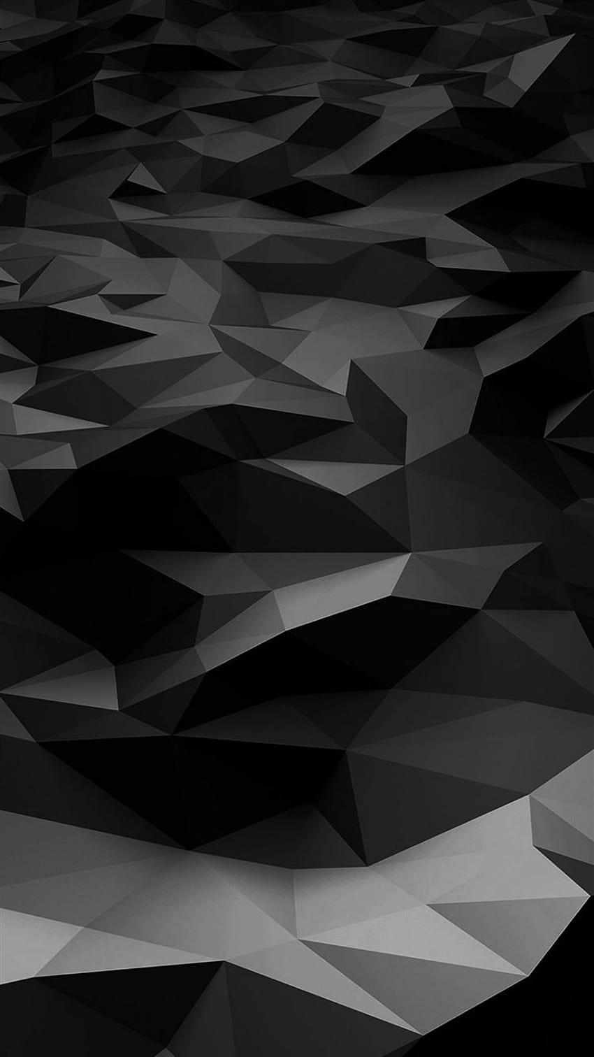 Low Poly Art Dark Bw Pattern iPhone 8, Dark Polygon HD phone wallpaper
