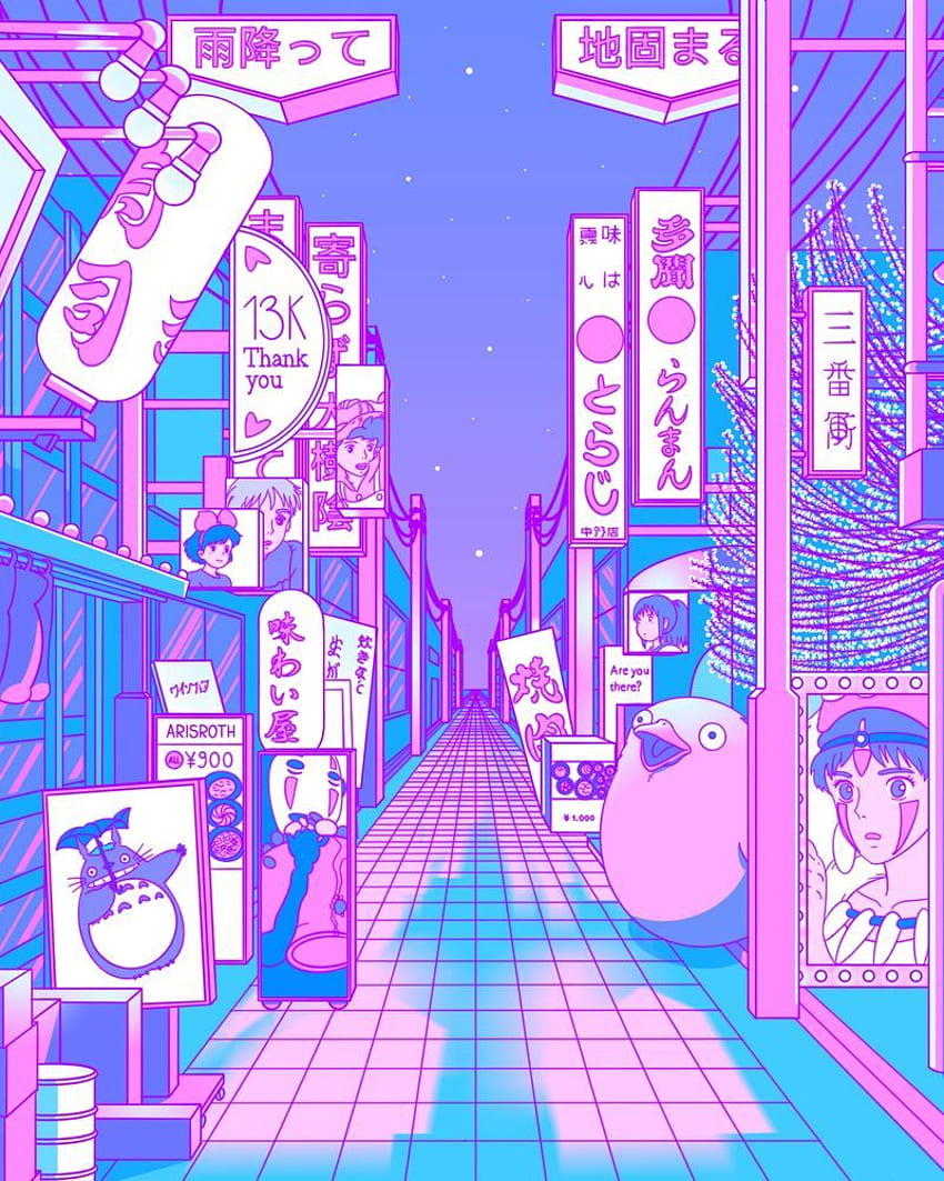 Nostalgischer Anime Dream Sticker von Aris Roth - Weißer Hintergrund - . Pastellästhetik, Anime-Landschaft, ästhetisches Pastell HD-Handy-Hintergrundbild