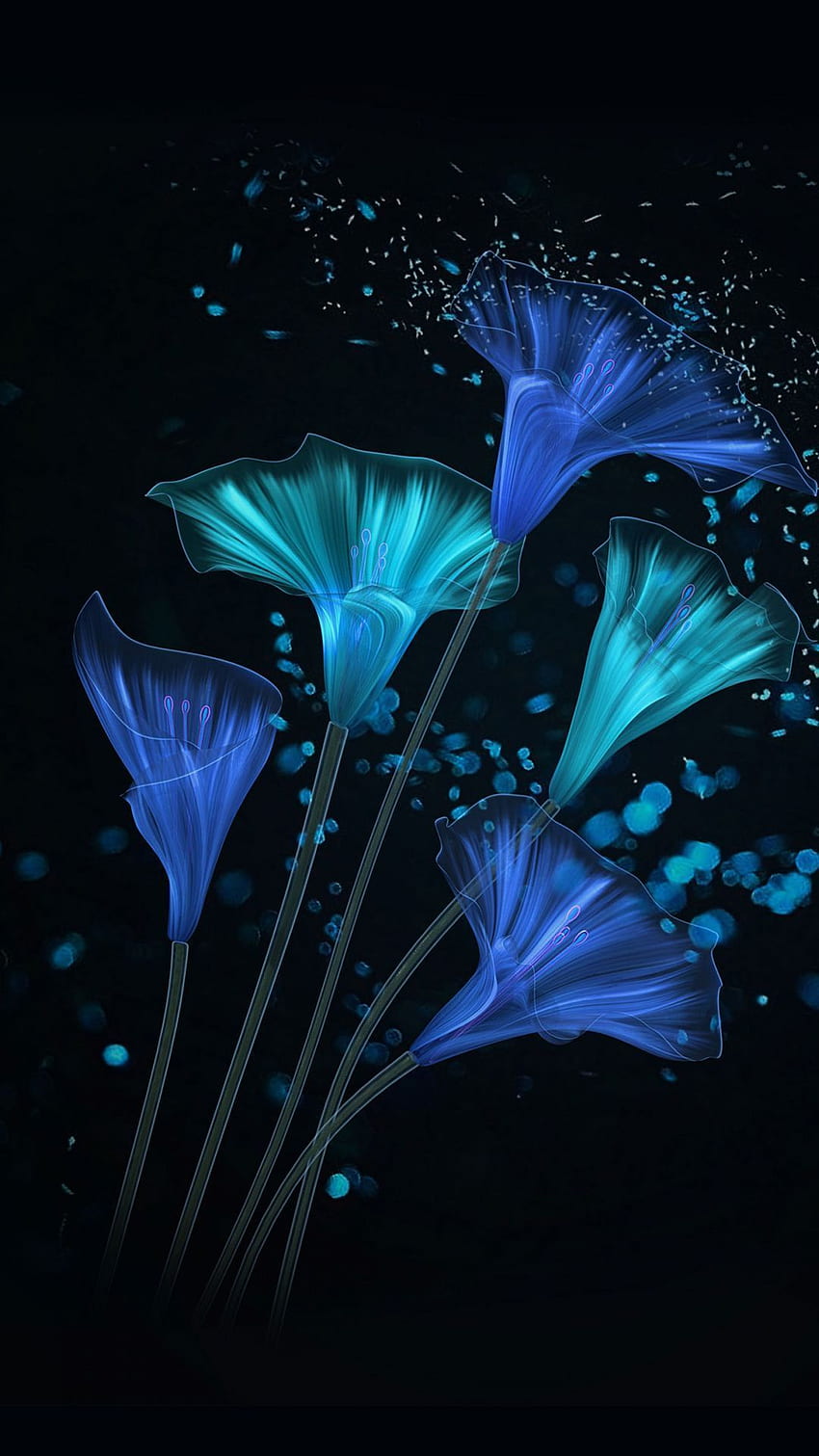 Dark Blue Flower Aesthetic, Dark Blue Rose Abstract HD phone wallpaper