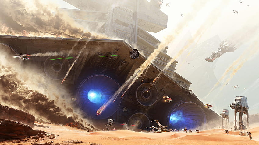 I removed all the text from the Battlefront Jakku concept, Star Wars Concept Art HD wallpaper