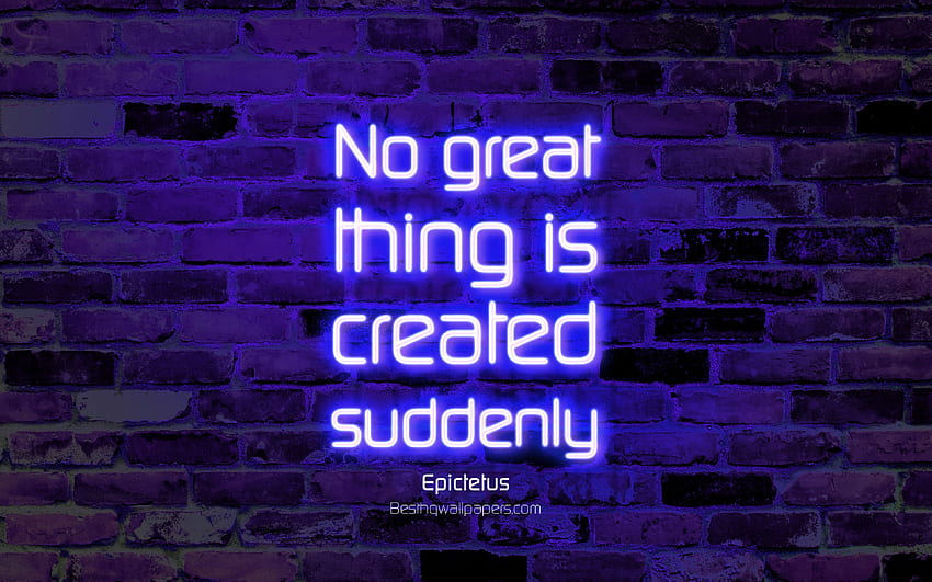 No great thing is created suddenly, , blue, Epictetus HD wallpaper