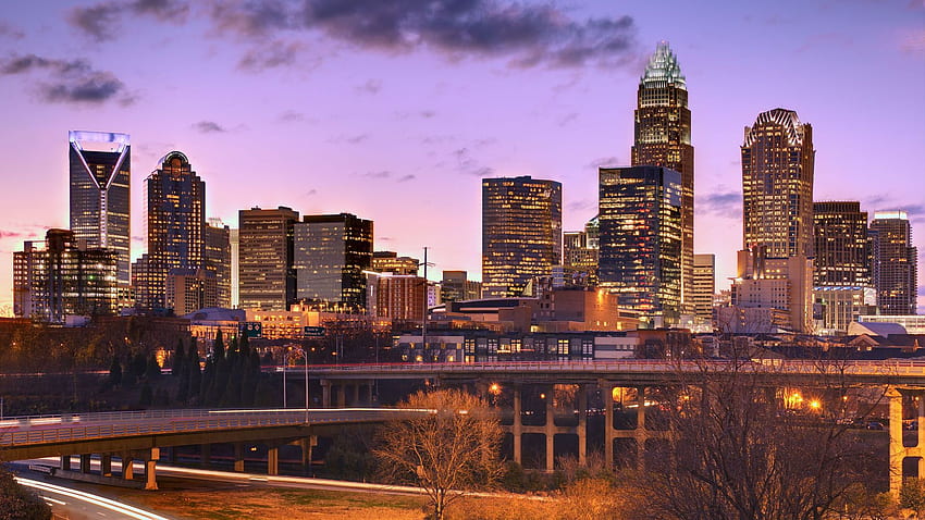 Raleigh, Charlotte Skyline HD wallpaper