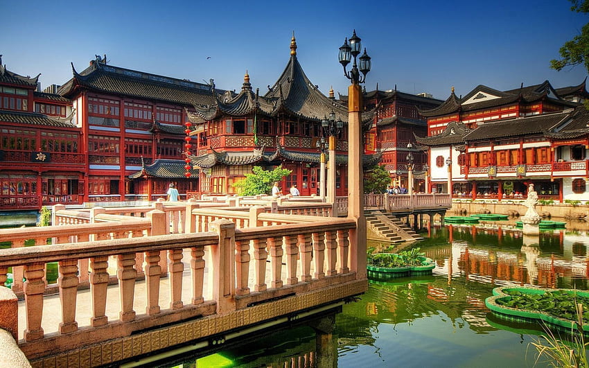 Şehirler, Çin, Şangay, Çay Sarayı HD duvar kağıdı