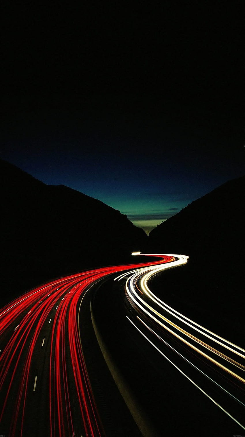 wykresu nocnego z długim czasem ekspozycji Widok pojazdu Tapeta na telefon HD
