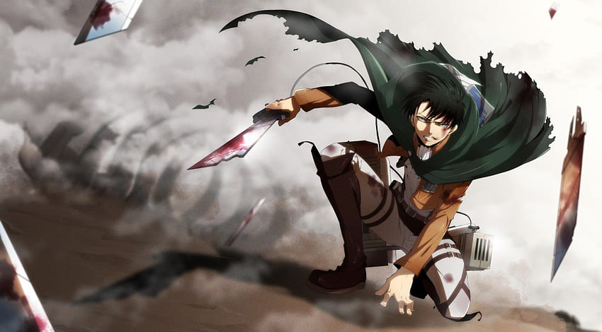 Levi, espada, anime, snk, titãs, sangue, guerreiro papel de parede HD
