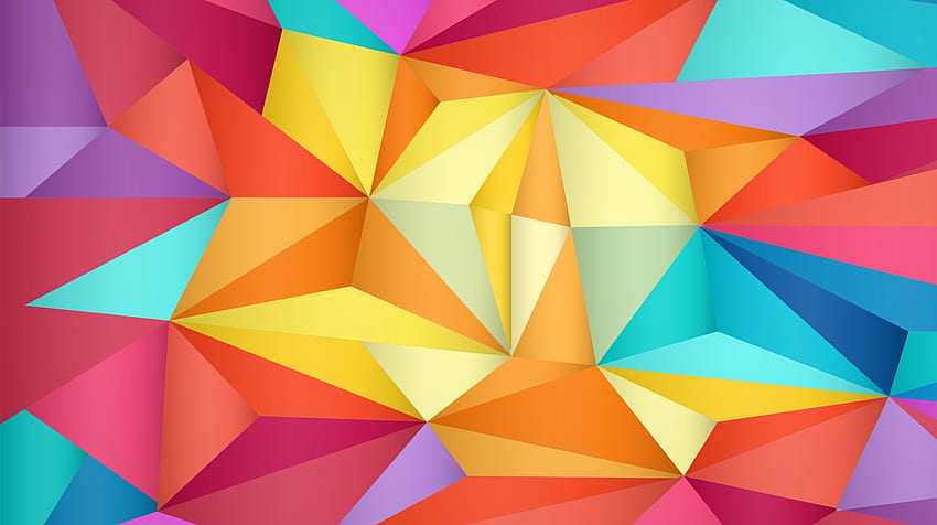 Abstract, Multicolored, Motley, Triangles HD wallpaper