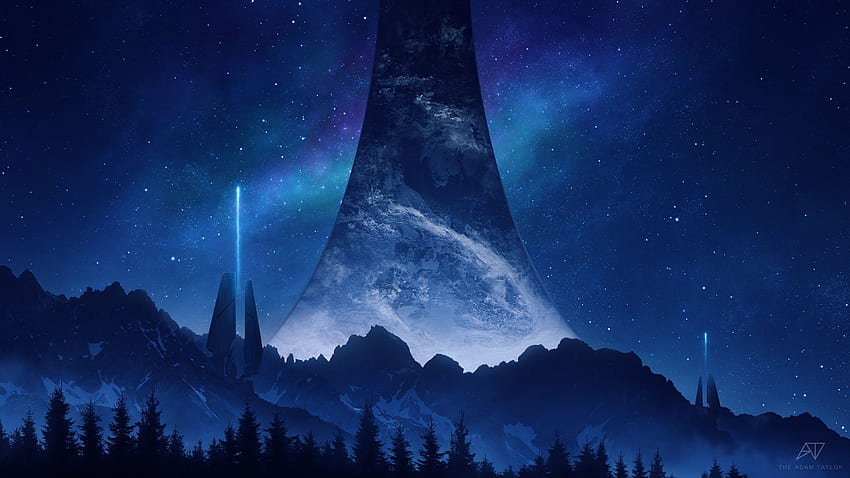 Halo Infinite Into The Night, Jeux, , , Arrière-plan et Halo Art Fond d'écran HD