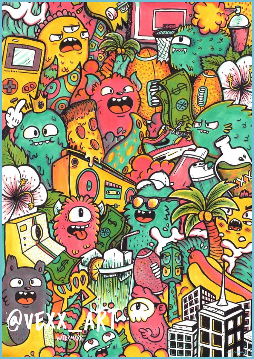 Vexx Doodles Doodle Art Drawing, Graffiti Doodles, Doodle Art - Vexx Art HD phone wallpaper
