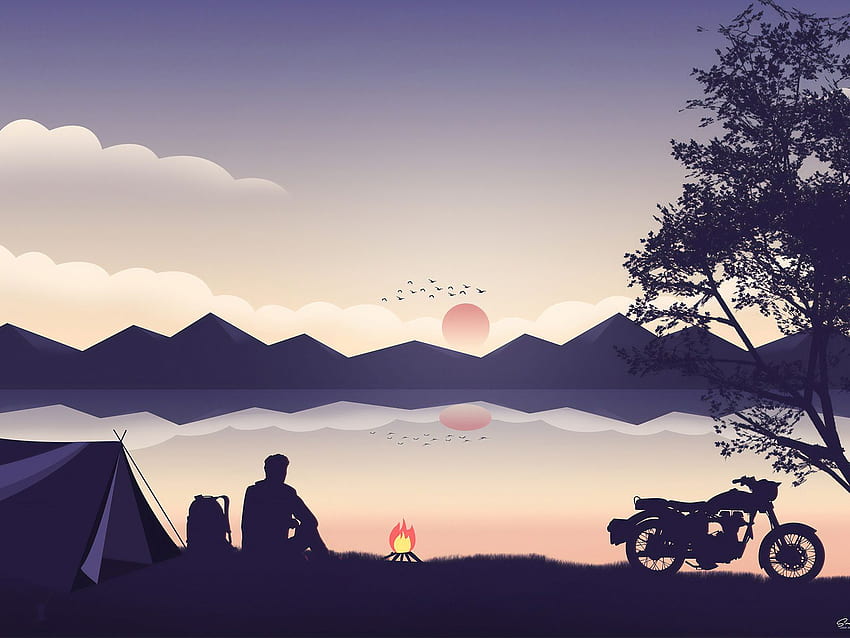 Biker Camping Resolution, , Background и, Cute Camping HD тапет