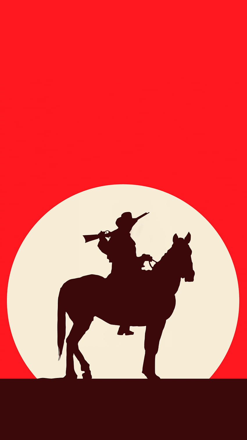 Vaquero artístico Horse Red Western Red Dead Redemption. RDR fondo de pantalla del teléfono