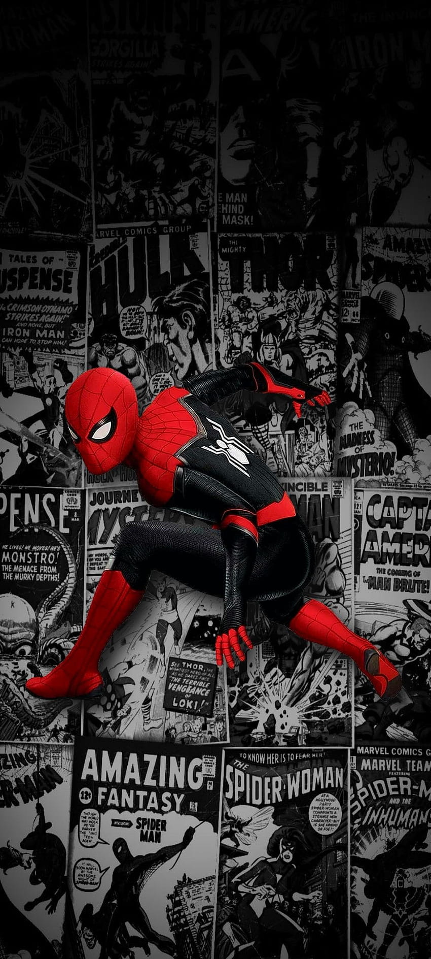 Spiderman, arte, cómic fondo de pantalla del teléfono