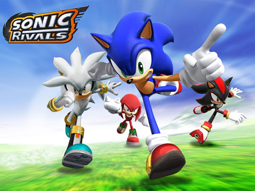 Race Against The Clock Sonic vs.Silver vs.shadow vs.Knuckles, sonic, shadow, sonic rivels, silver, knuckles HD wallpaper