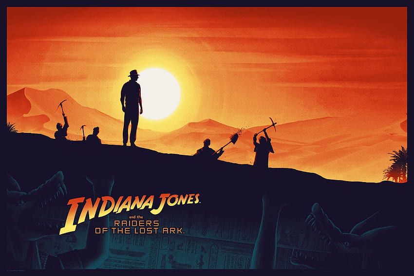 Eine Ausstellung von Matt Ferguson X Florey: Amblinesque. Indiana Jones, Poster, Filmkunst, Jäger des verlorenen Schatzes HD-Hintergrundbild