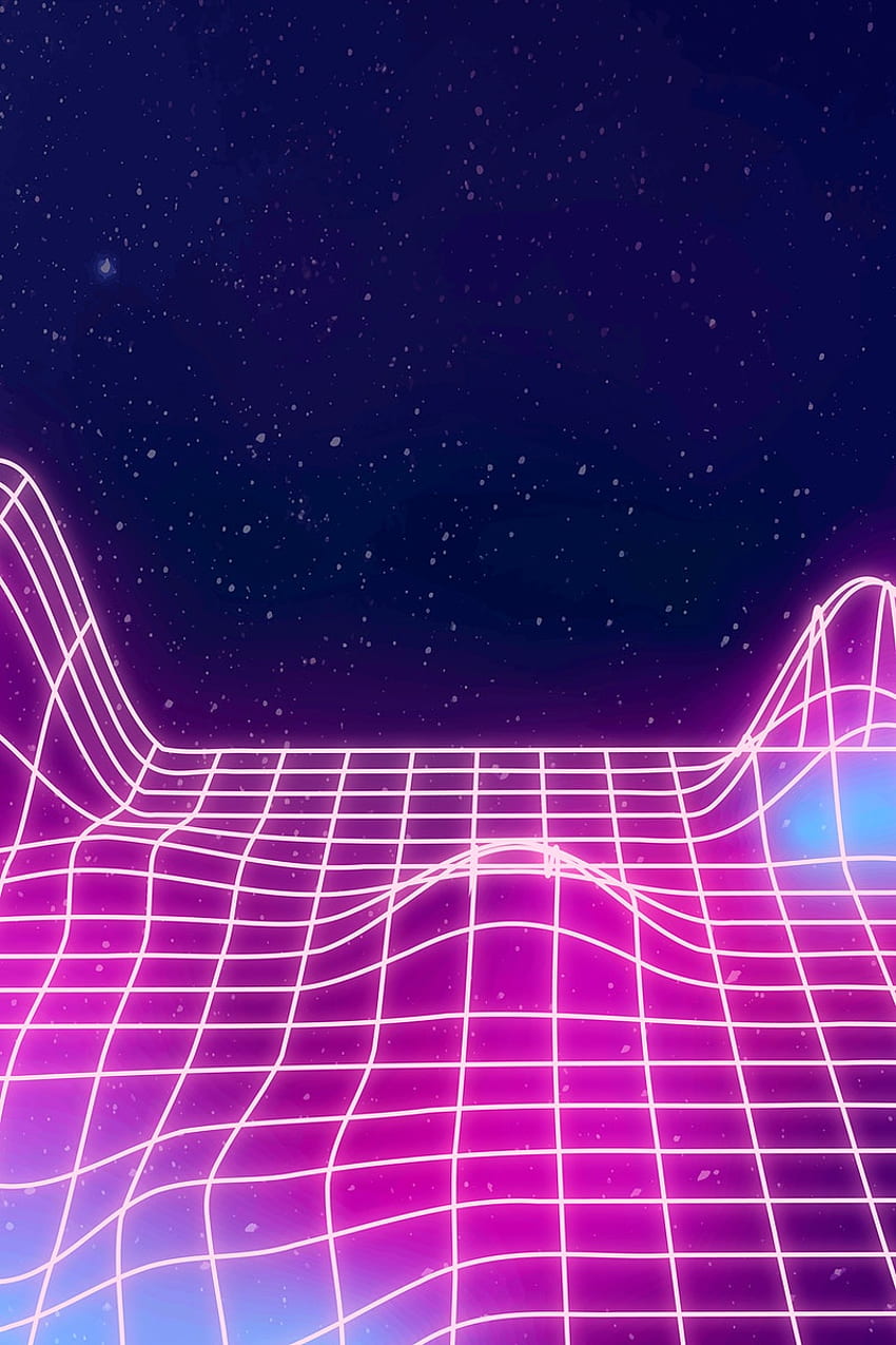 Plano de fundo metaverso, design de ondas sintéticas neon Papel de parede de celular HD
