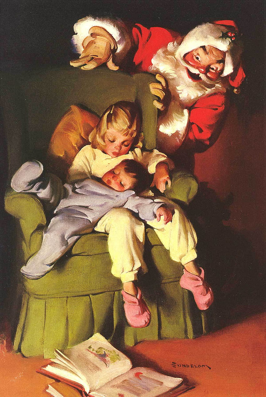 Norman Rockwell Christmas on HD phone wallpaper