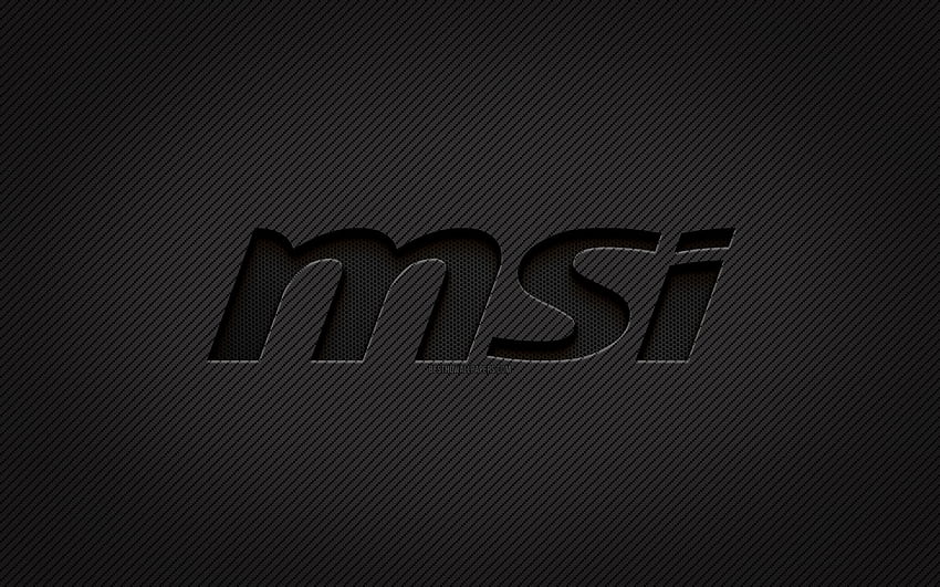 MSI-Carbon-Logo, Grunge-Kunst, Carbon-Hintergrund, kreativ, schwarzes MSI-Logo, Marken, MSI-Logo, MSI HD-Hintergrundbild
