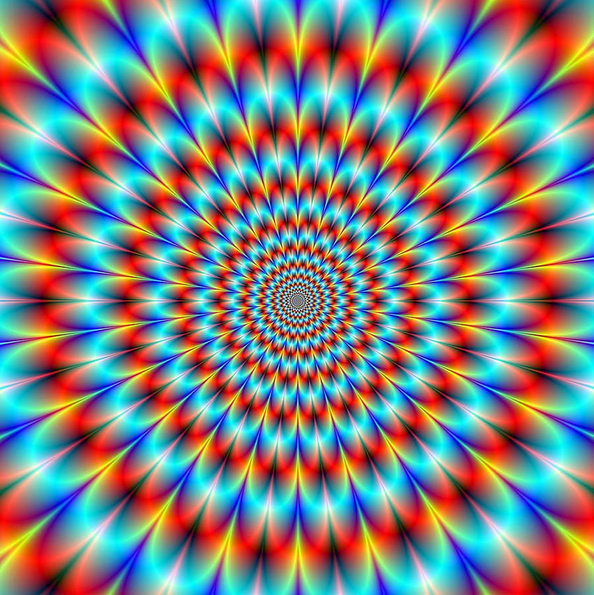 ١♥Психеделичната оптична илюзия изглежда движеща се в цветовете на оранжево, синьо и хризантема - щракнете върху та, за да видите. Психеделични цветове, цветно изкуство, плакати HD тапет за телефон