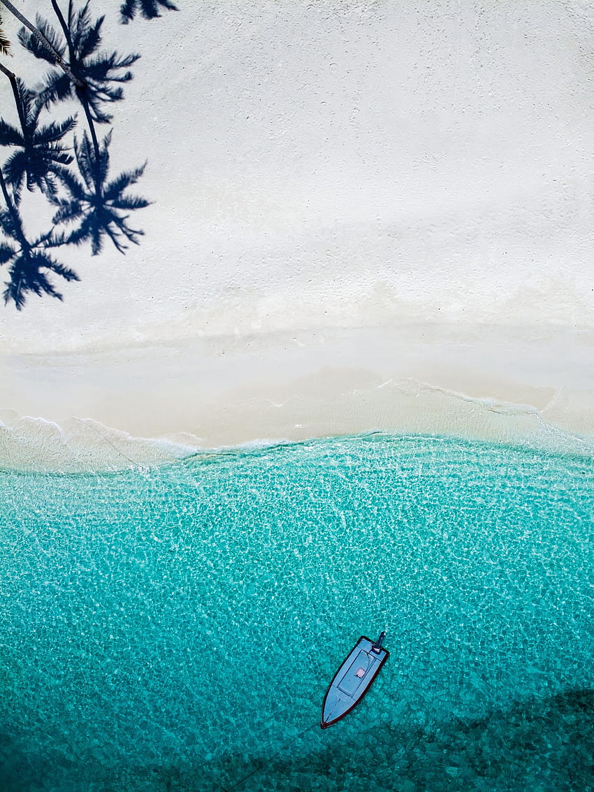 자연, 물, 바다, 해변, 위에서 보기, 보트 HD 전화 배경 화면