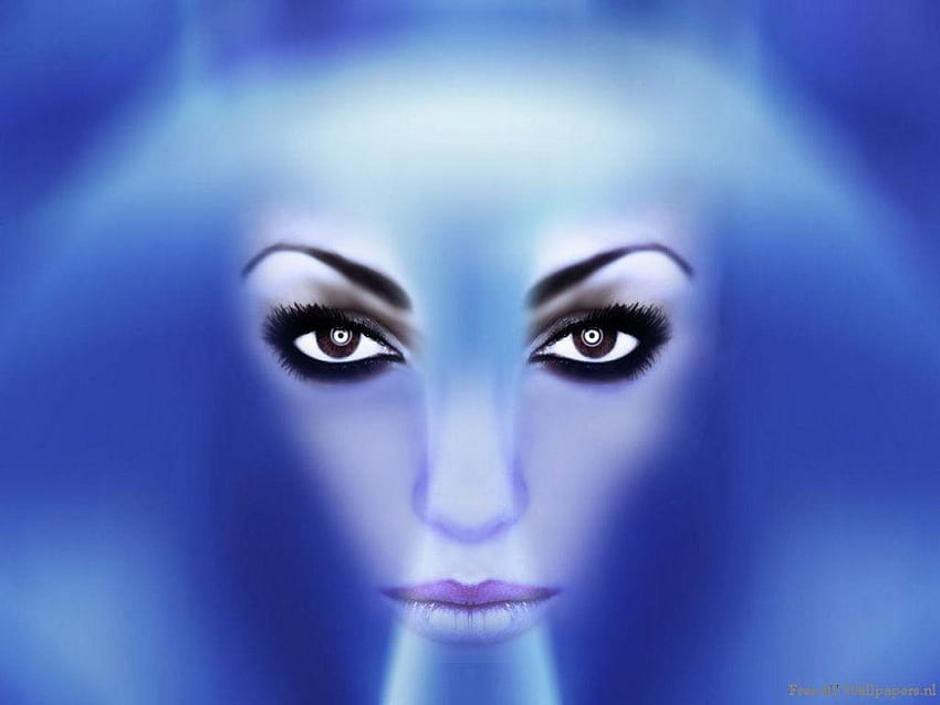 A Face Not to Forget, blues, purples, grasping, eyes, face, floating, stunning HD wallpaper