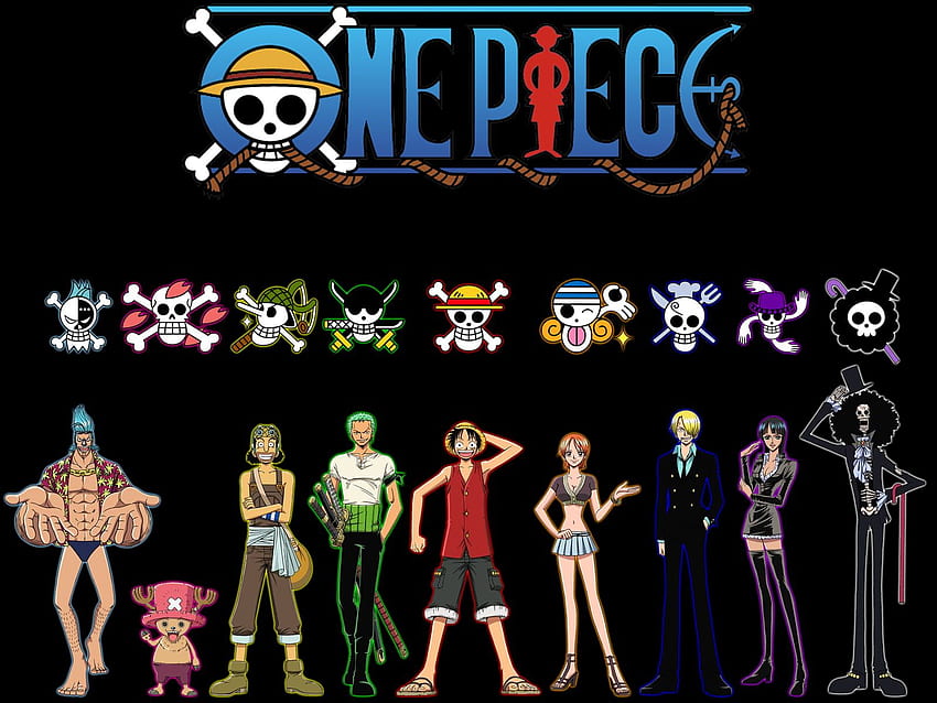 Collage d'illustrations animées, One Piece, Straw Hat Pirates . Flare, chapeau de paille Fond d'écran HD