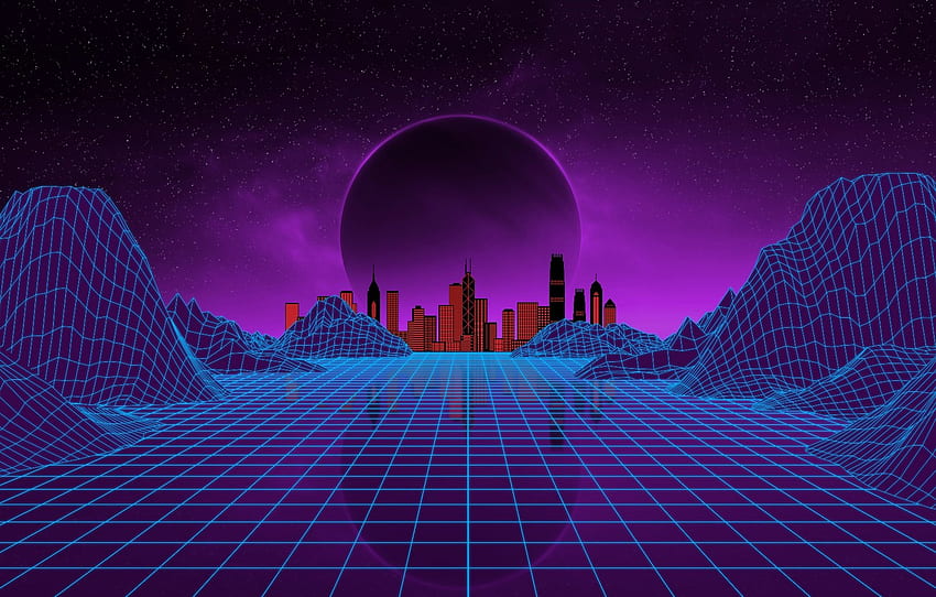Desktop   Music The City Stars Neon Planet Space Background Electronic Synthpop Darkwave Synth Retrowave Synth Pop Sinti Synthwave Synth Pop For Section рендеринг 