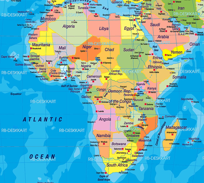 Mappa dell'Africa. Mappa dell'Africa, mappa, Africa, continente africano Sfondo HD
