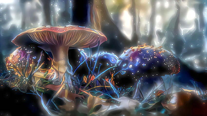 Japanese demon nature mushrooms by artist 
