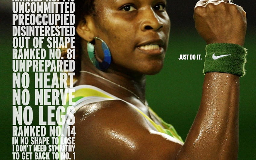 Nike Serena Williams, citações de tênis papel de parede HD
