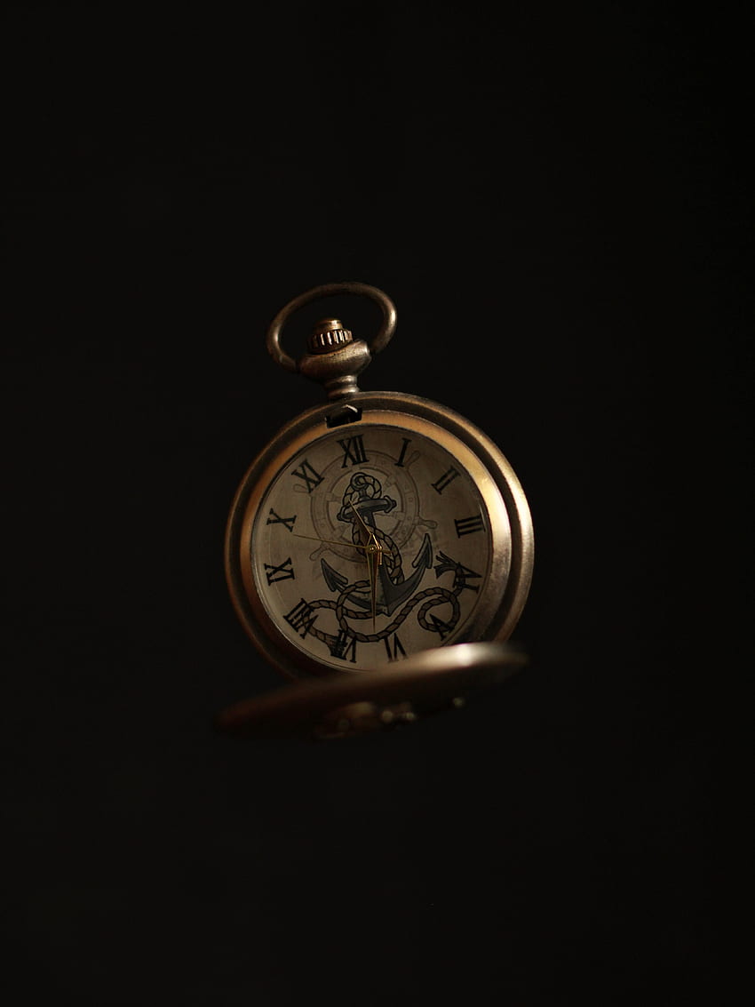 Clock, , , Antique, Pocket Watch, Antiques, Anchor HD phone wallpaper