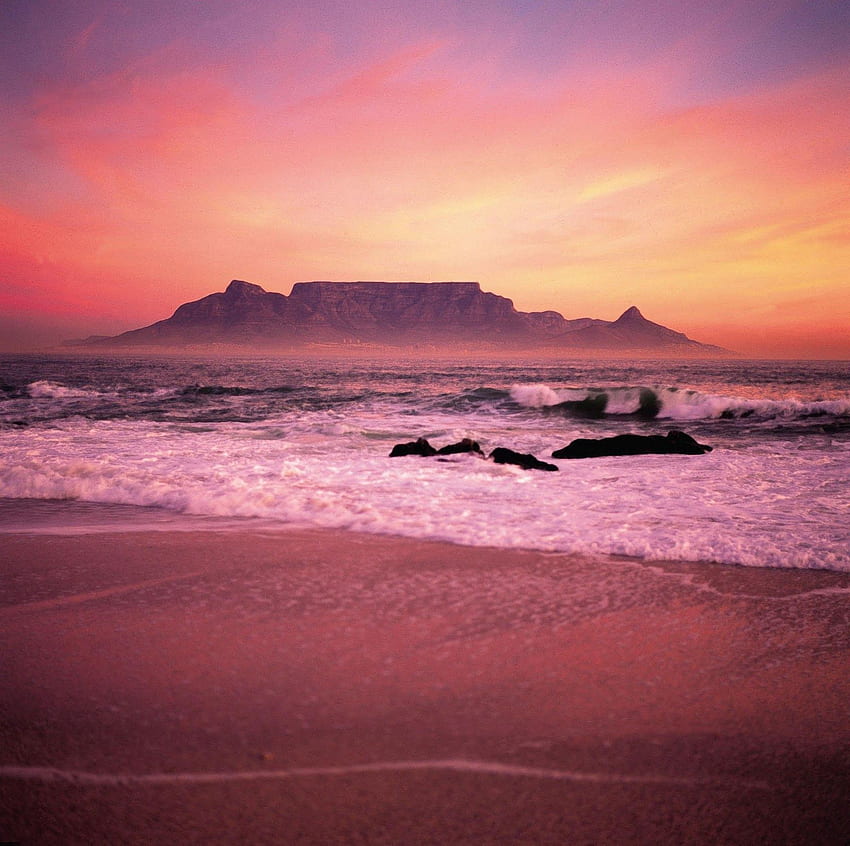 Güney Afrika) - Masa Dağı - Cape Town'un Dönüm Noktası. HD duvar kağıdı