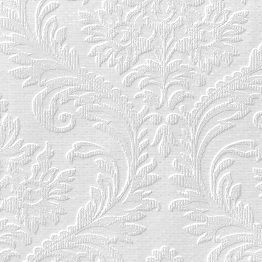 Anaglyta Luxury White High Traditional Textured Paintable วอลล์เปเปอร์โทรศัพท์ HD