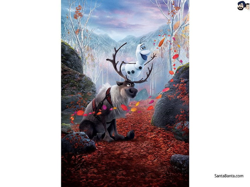 Olaf and Sven in Disney`s animation movie, Frozen 2 - Santabanta HD wallpaper