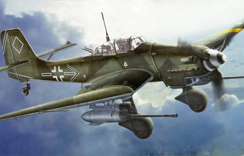 Arte, pintura, aviação, Junkers Ju 87 G 2 Stuka 