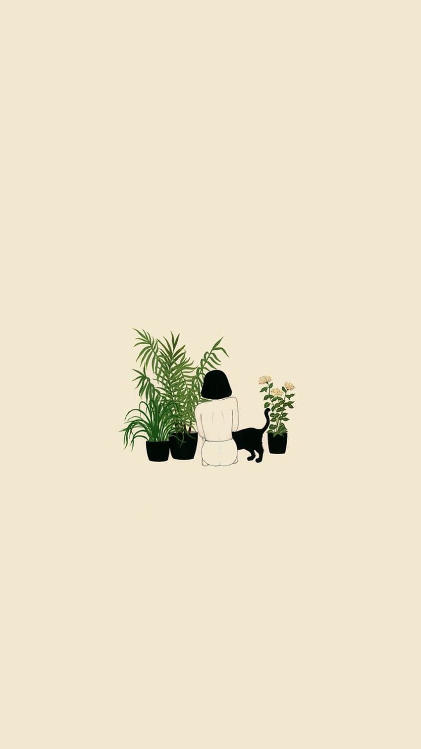 Plants & cats is the best combo. Art that inspires in 2019, Plant Aesthetic HD phone wallpaper