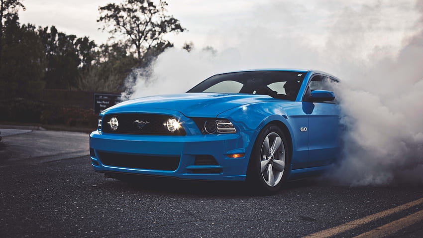Blue Ford Shelby Mustang U, Mustang HD wallpaper
